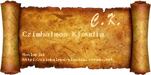 Czimbalmos Klaudia névjegykártya